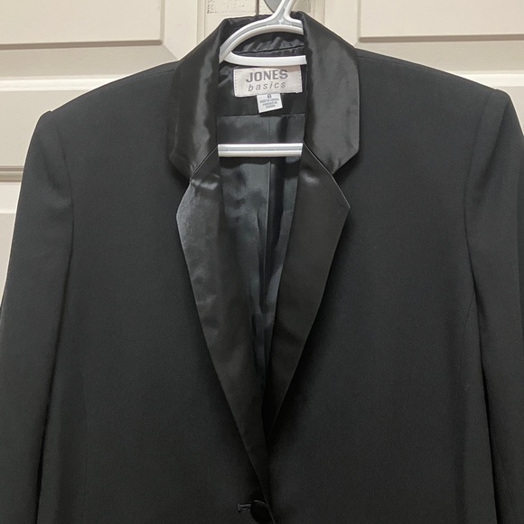 Vintage Jones Basic evening jacket with satin accent collar, black, size 8 - Picture 3 of 10